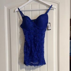 Chic Royal Blue Lace Chemise